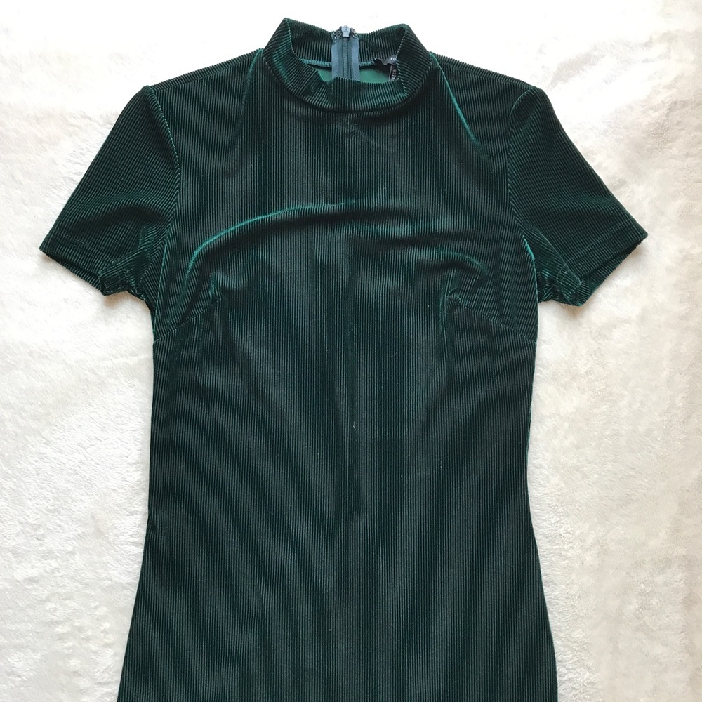 Velvet ribbed mini dress